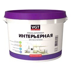 Краска водно-дисперсионная VGT влагостойкая белоснежная 3 кг