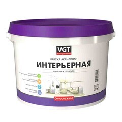 Краска водно-дисперсионная VGT влагостойкая белоснежная 15 кг
