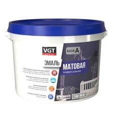 Эмаль универсальная VGT матовая супербелая основа А 1,9 л/3 кг