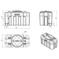 Емкость для жидких/сыпучих веществ ЭкоПром СПб XS 100 л полиэтиленовая с крышкой синяя - фото 3