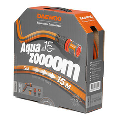 Шланг поливочный 1/2 15 м двухслойный Daewoo Aquazoom растягивающийся с коннектором и распылителем 4 режима (DWH 6102) - фото 7