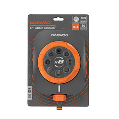 Дождеватель 1х1/2х5/8х3/4 Daewoo 8-Pattern Sprinkler пластиковый статический 8 режимов (DWS 1008) - фото 3