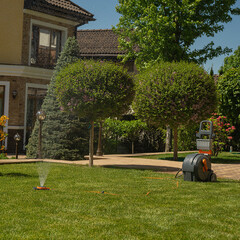 Дождеватель 1х1/2х5/8х3/4 Daewoo 8в1 пластиковый статический 8 режимов (DWS 1018) - фото 4