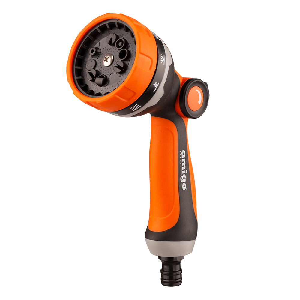 Изображение товара Пистолет для полива 1/2х3/4х5/8х1 Amigo Grande пластиковый с регулировкой напора 10 режимов (79843)