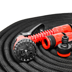 Шланг поливочный 1/2-3/4 25 м двухслойный MasterProf растягивающийся с коннектором и распылителем 5 режимов (ДС.071770) - фото 2