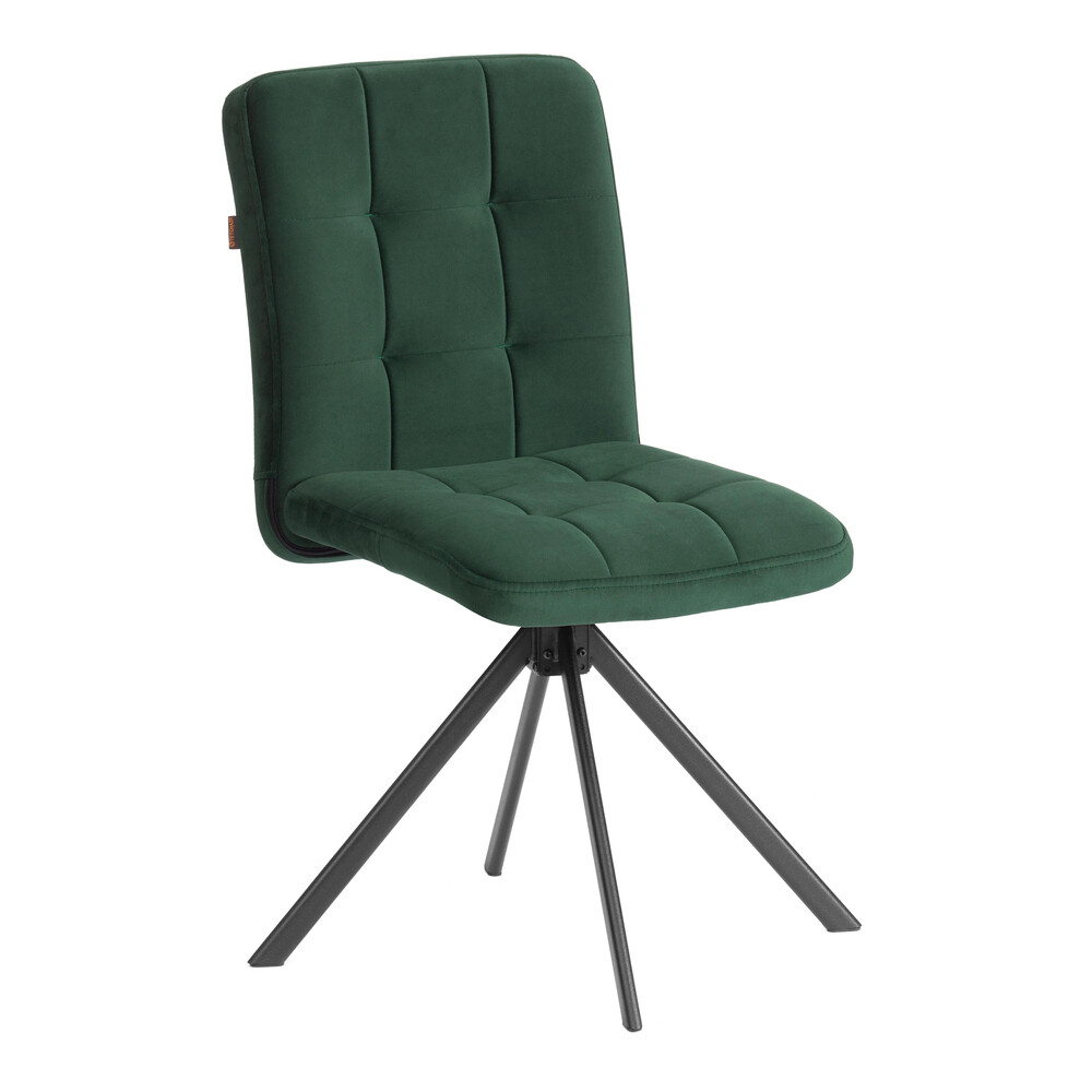 Изображение товара Стул Medeo крутящийся изумрудный с велюровой обивкой и металлическим каркасом