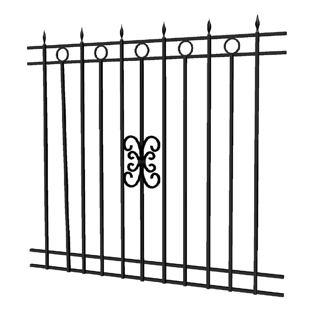 Изображение товара Заборная секция 1700х2500 мм с фигурными элементами Ювента из стали черная