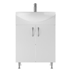 Комплект тумба с раковиной Айсберг Нева 60 см напольная белая (УПП00040336/1.WH11.0.246) - фото 4