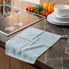 Набор салфеток махровых 30х30 см серо-зеленый (5 шт.) - фото 7