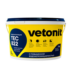 Гидроизоляция акриловая Vetonit Weber.tec 822 серая 8 кг - фото 1