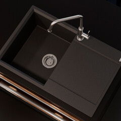 Мойка для кухни Omoikiri Daisen 78-BL 78х51х19 см врезная с крылом с сифоном искусственный камень черная - фото 4