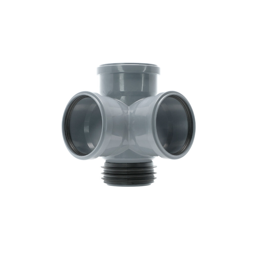 Крестовина Ostendorf HTEDSM d110х110х110 мм 87,5° пластиковая двухплоскостная для внутренней канализации (115945)