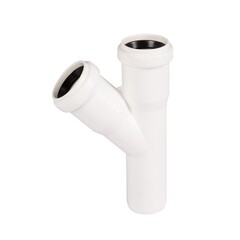 Тройник Ostendorf HTEA d32 мм 45° пластиковый белый для внутренней канализации (559600)