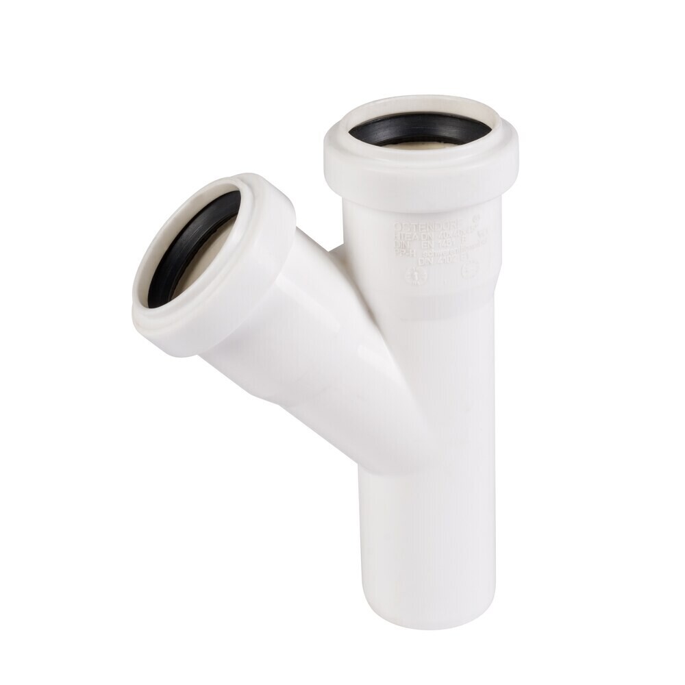Тройник Ostendorf HTEA d40 мм 45° пластиковый для внутренней канализации (559610)