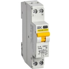 Автомат дифференциальный IEK Karat АВДТ32МL 16А 1P+N тип AC 10 мА 6 кА (MVD12-1-016-C-010) - фото 1