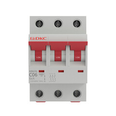 Автоматический выключатель модульный DKC Yon Max MD63N 3P 6А тип C 6 кА 400 В (MD63N-3PC6) - фото 1