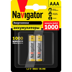 Аккумулятор Navigator AAA мизинчиковый LR03 1,2 В 1000 мАч (2 шт.)