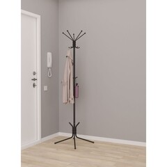 Вешалка напольная гардеробная металлическая 5 крючков черная ЗМИ Луч 5 - фото 4
