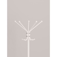 Вешалка напольная гардеробная металлическая 5 крючков белая ЗМИ Луч 5 - фото 4