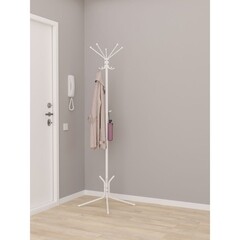 Вешалка напольная гардеробная металлическая 5 крючков белая ЗМИ Луч 5 - фото 3