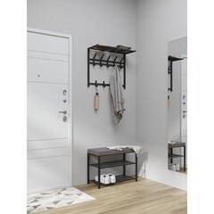 Вешалка настенная с полкой металлическая 9 крючков черная ЗМИ Торонто 22 - фото 4