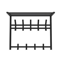 Вешалка настенная с полкой металлическая 9 крючков черная ЗМИ Торонто 22