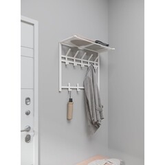 Вешалка настенная с полкой металлическая 9 крючков белая ЗМИ Торонто 22 - фото 5