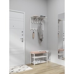 Вешалка настенная с полкой металлическая 9 крючков белая ЗМИ Торонто 22 - фото 4