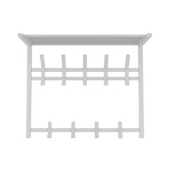 Изображение товара Вешалка настенная с полкой металлическая 9 крючков белая ЗМИ Торонто 22