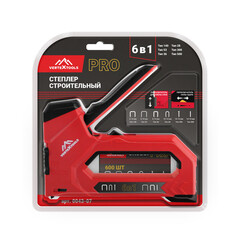 Степлер строительный для скоб Vertextools Pro (0043-07) 4 в 1 с регулировкой удара металлический - фото 2