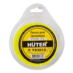 Леска для триммера Huter TS3012 витой квадрат 3 мм х 12 м желтая (71/2/3)