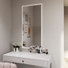 Зеркало настенное Gaspar 550х1100 мм белое - фото 1