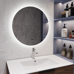 Зеркало с подсветкой круглое 60 см бесконтактный сенсор Continent Lono Led (ЗЛП4769) - фото 2