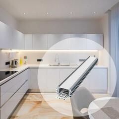 Профиль для светодиодной ленты Apeyron (P8-18) 2 м круглый анодированный алюминий комплект - фото 9