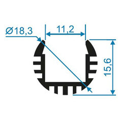 Профиль для светодиодной ленты Apeyron (P8-18) 2 м круглый анодированный алюминий комплект - фото 4