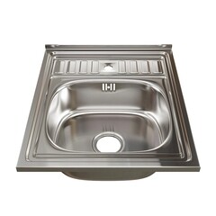 Мойка для кухни Mixline 60х60х18 см накладная с крылом с сифоном сталь (527975) - фото 1