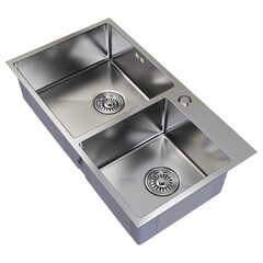 Мойка для кухни Mixline Pro 72х40х22 см врезная с сифоном сталь сатин (547240) - фото 4