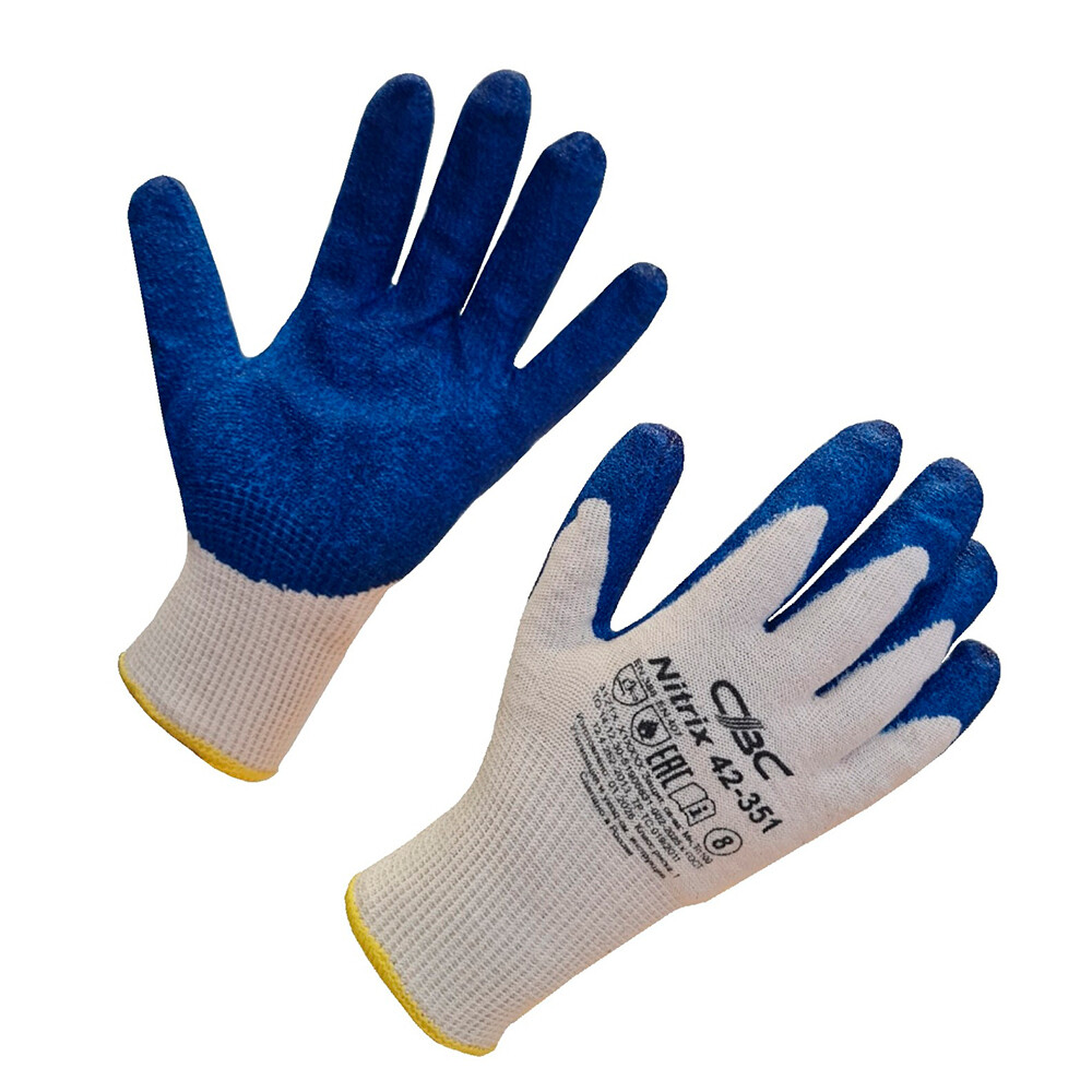 

Перчатки х/б нефтемаслостойкие с одинарным вспененным нитрильным латексом СВС Нитрикс 8 (М) (42-351)