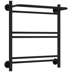 Полотенцесушитель водяной Сунержа ВПС-51П 600х500 мм лесенка с полкой черный