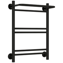 Полотенцесушитель водяной Сунержа ВПС-51П 600х400 мм лесенка с полкой черный