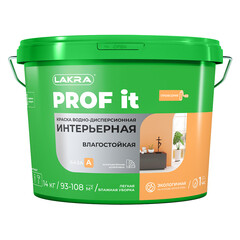 Краска влагостойкая Лакра Prof IT база A белая 14 кг