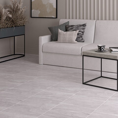 Керамогранит Шахтинская плитка Альбус светло-серый матовый 400x400x7 мм (11 шт.=1,76 кв.м) - фото 2