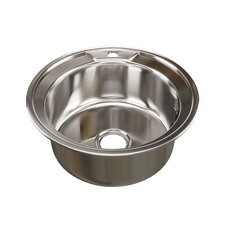 Мойка для кухни Mixline d49х18 см врезная с сифоном сталь (528183)