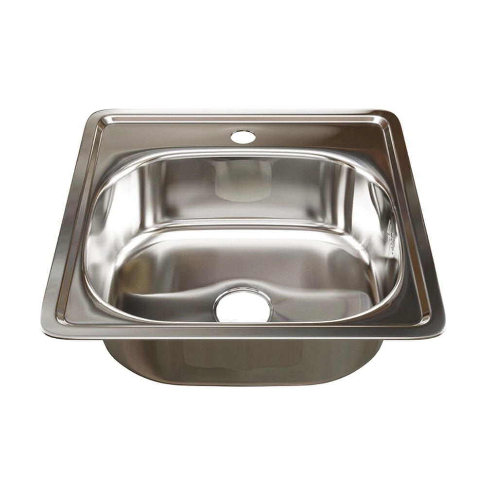 Изображение товара Мойка для кухни Mixline 48х48х16 см врезная с сифоном сталь (528187)