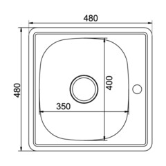 Мойка для кухни Mixline 48х48х16 см врезная с сифоном сталь (528187) - фото 2