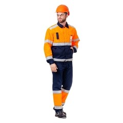 Костюм сигнальный мужской Техноавиа Магистраль 52-54 рост 182-188 см флуоресцентный оранжевый - фото 6