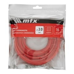Леска для триммера MTX квадрат 3 мм х 15 м красная армированная алюминием (96891) - фото 6