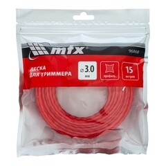 Леска для триммера MTX квадрат 3 мм х 15 м красная (96868) - фото 6