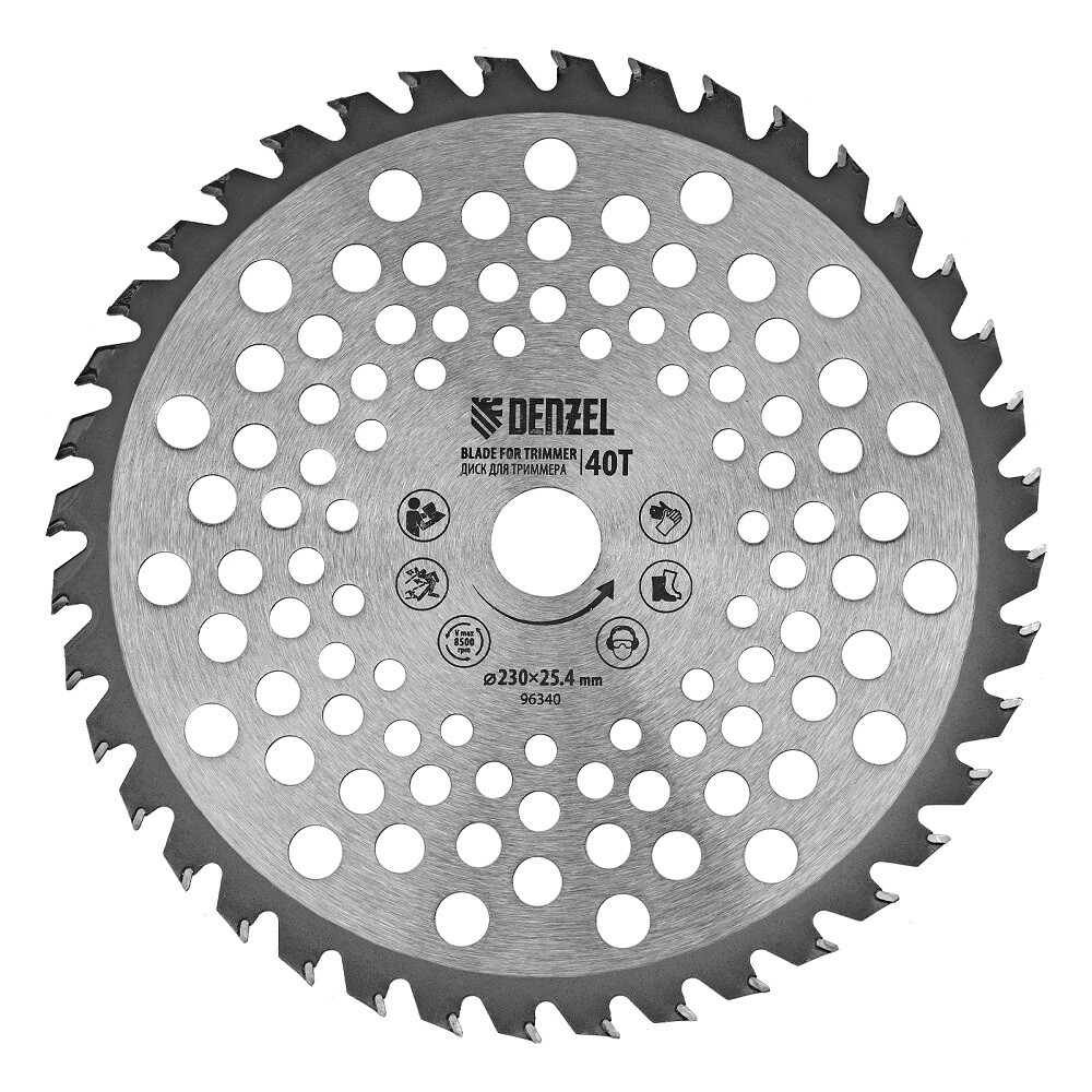 Изображение товара Denzel 96340 Нож для триммера 230x25,4x1,3 мм, 40 зубьев