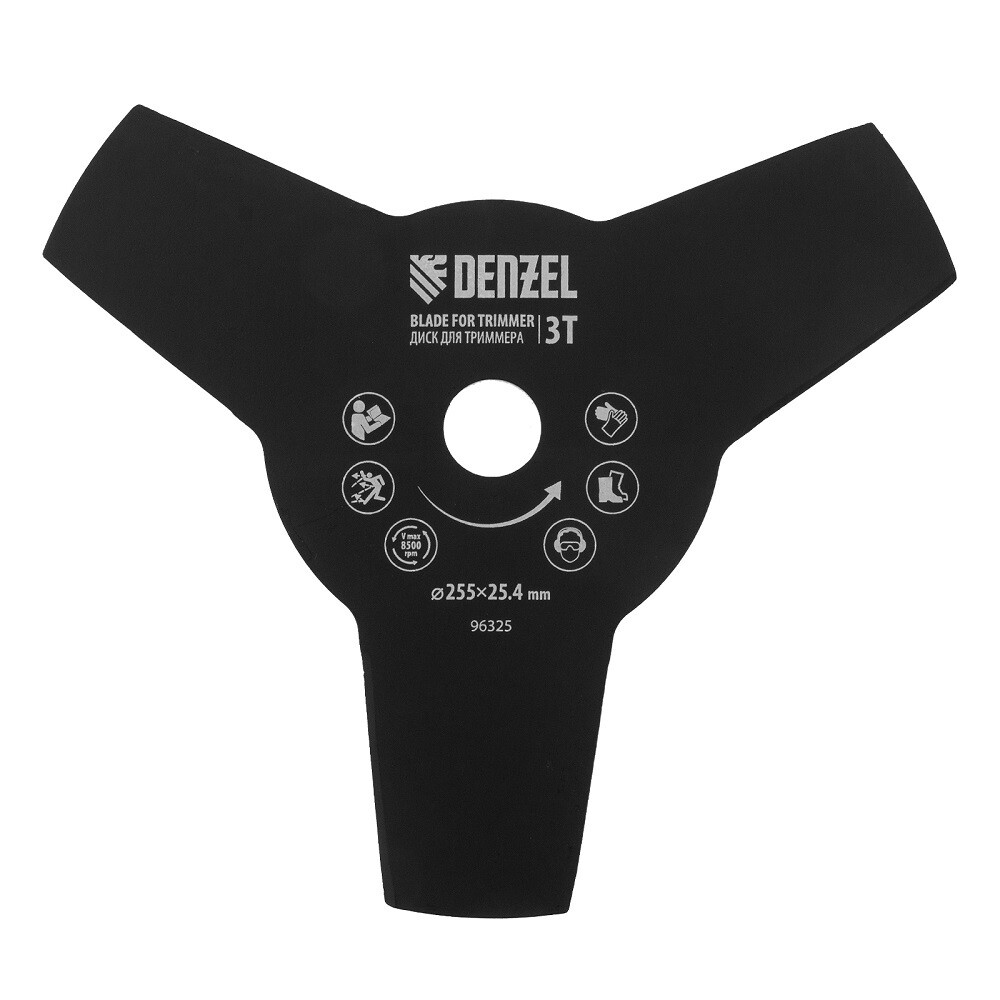 Изображение товара Denzel 96325 Нож для триммера 255х25,4 мм, 3 лопасти